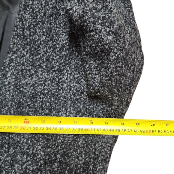 Theory Women's  Tweed Wool Blend Open Front Jacket - Size 8 - Black/Grey - Picture 14 of 14